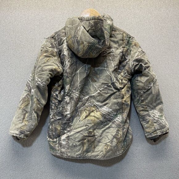 Berne Realtree Camo Canvas Chore Hunting Jacket Sherpa Lined Youth Medium - Picture 12 of 12